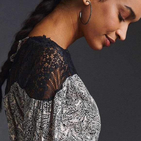 Anthropologie By Anthropologie Lacy V-Neck Mini Dress - Picture 8 of 11